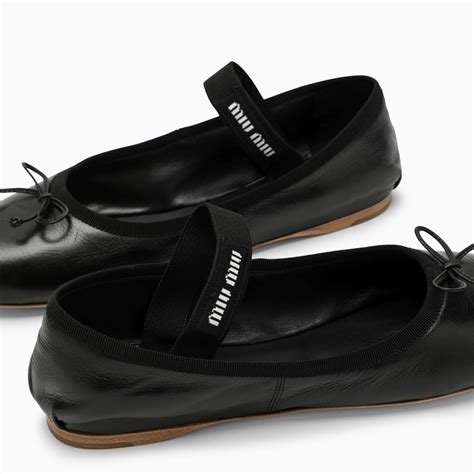 miu miu ballerinas black|Black Leather Ballerinas .